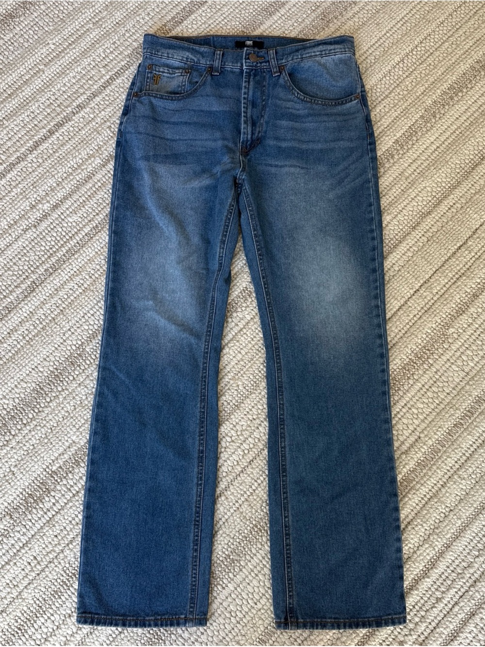 Frye Men's Denim Bootcut Jeans Size 30x30 Medium Wash Designer Jeans